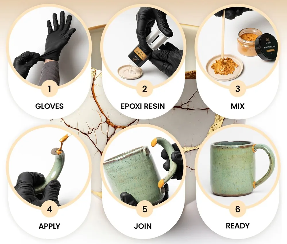 How to use a kintsugi repair kit - easy DIY step by step instructions for beginners