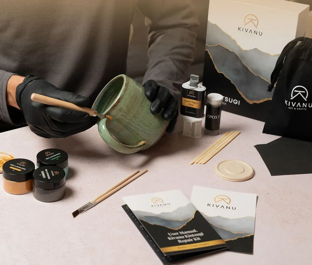 Kintsugi as mindful craft - wabi-sabi DIY pottery repair experience with the Kivanu kit